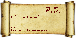Pécs Dezső névjegykártya